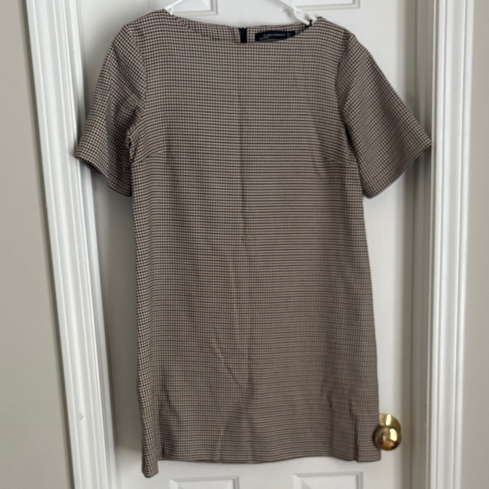Zara Houndstooth Patterned Dress